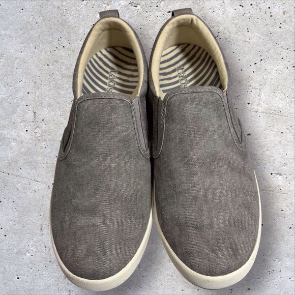 Taos Dandy Canvas Sneakers Womens 7.5 Gray Slip On Comfy Casual Flats 13455 - Picture 7 of 10